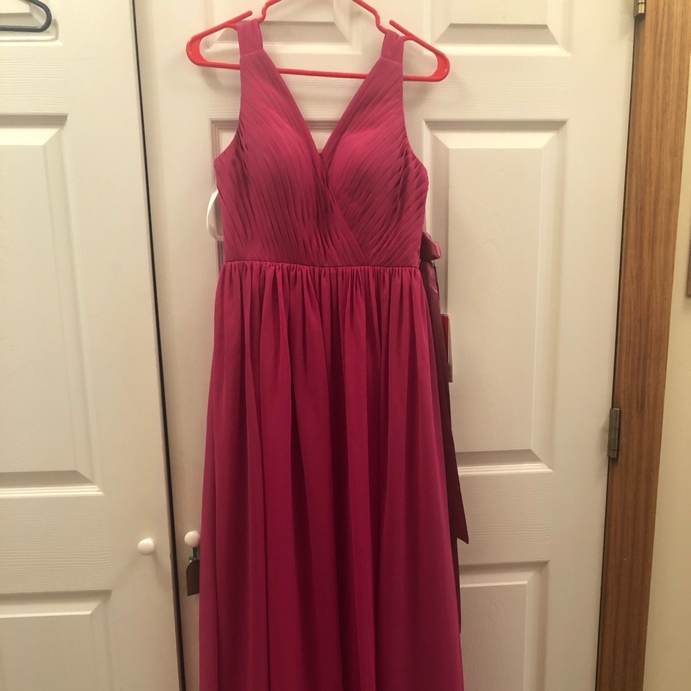 Fuchsia long Bridesmaid dress